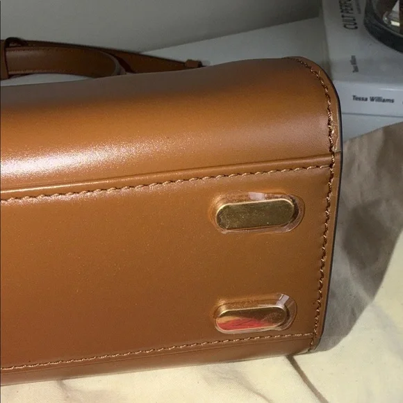 Tory Burch Brown & GoldLee Radzwill Satchel - Picture 8 of 10